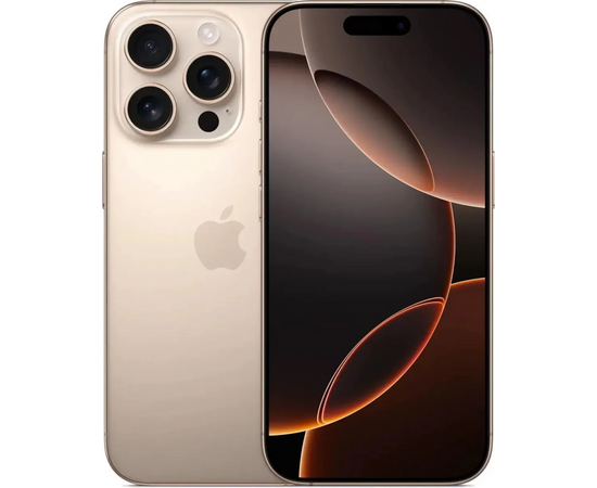  Смартфон Apple iPhone 16 Pro MYN23J/A 256Gb бежевый титан 3G 4G 1Sim 6.3" iOS 18 802.11 a/b/g/n/ac/ax/be NFC GPS 
