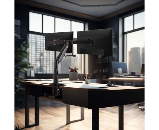  Кронштейн для мониторов Kromax Office-20 черный 17"-35" макс.10кг настольный поворот и наклон 