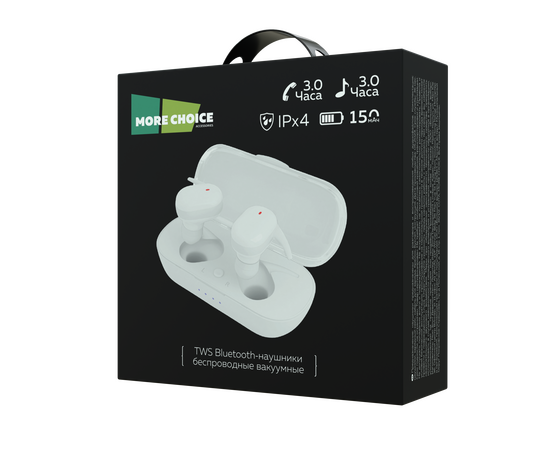  PURE Bluetooth-наушники беспроводные вакуумные More choice BW05 TWS (White) 