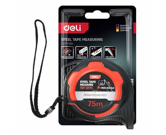  Рулетка Deli DL377528 7,5м*28мм, метрическая 