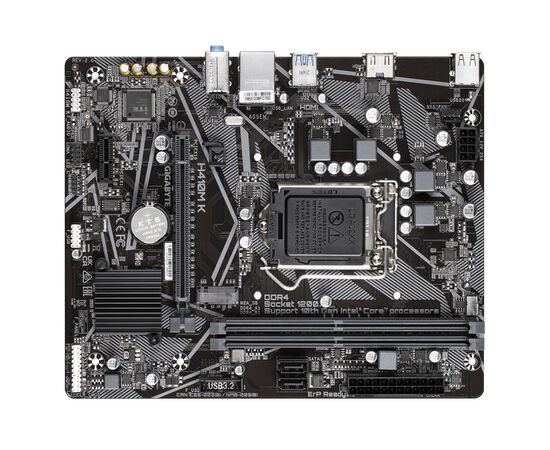 MB s1200 Gigabyte H410M K 2.0, RTL, Intel Q470, 2xDDR4-2933 МГц, 1xPCI-Ex16, 1xM.2, Micro-ATX 
