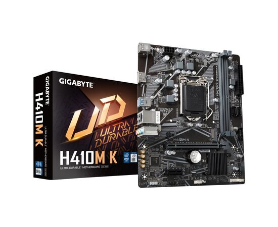 MB s1200 Gigabyte H410M K 2.0, RTL, Intel Q470, 2xDDR4-2933 МГц, 1xPCI-Ex16, 1xM.2, Micro-ATX 