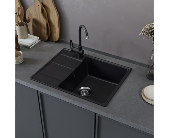  Кухонная мойка MAUNFELD Lacrima 650 MFQS-650B черный 