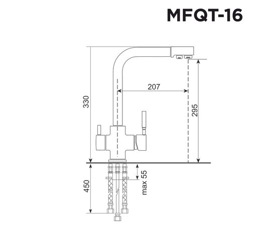  Кухонный смеситель MAUNFELD MFQT-16W кремовый 