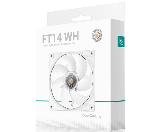  Вентилятор DEEPCOOL FT14 WH 140x140x25мм (PWM, White LED, белый, 500-1650об/мин) Color BOX 