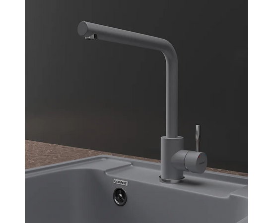  Смеситель для кухни GRANFEST GF-Z-5411 deep gray Quarz Г-образный, темно-серый 