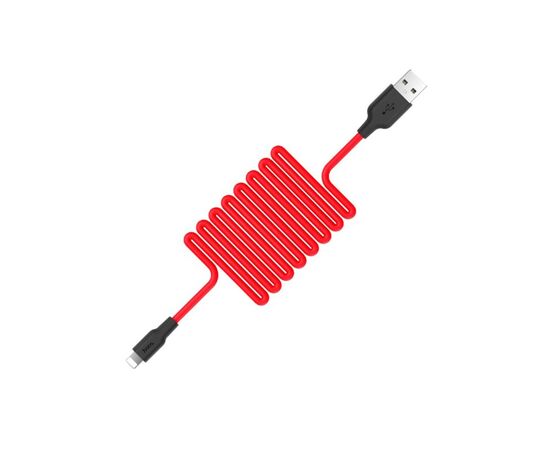  Дата-кабель HOCO X21 Lightning, 1м (черно-красный) 