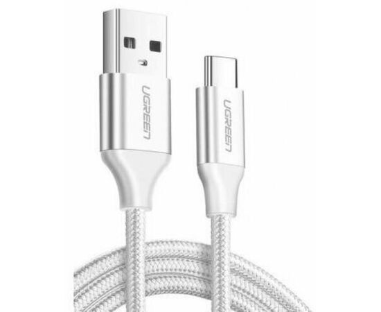  Кабель UGREEN US288 60132 USB-A 2.0 to USB-C Cable Nickel Plating Aluminum Braid 1.5m Silver 
