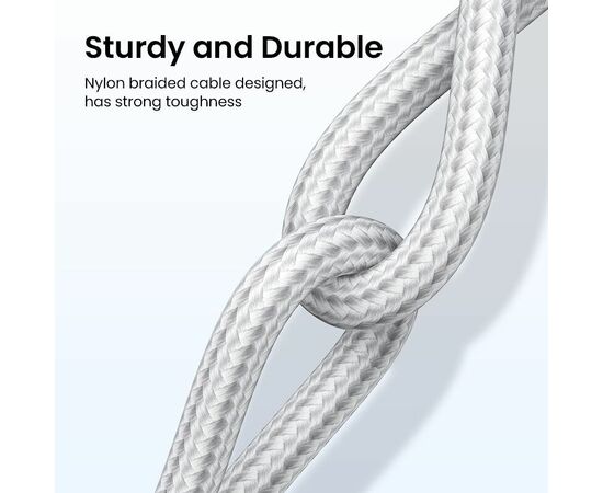  Кабель UGREEN US288 60132 USB-A 2.0 to USB-C Cable Nickel Plating Aluminum Braid 1.5m Silver 
