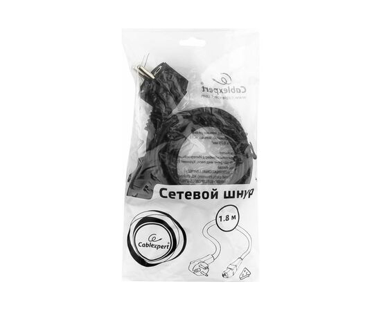  Кабель питания Cablexpert PC-186-VDE Schuko- C13 VDE 10А 1.8м черный 