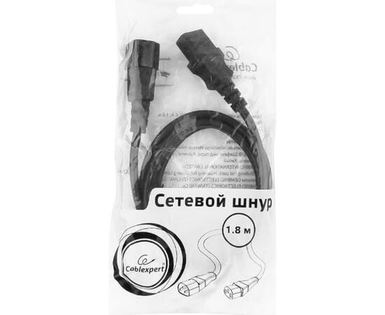 Кабель питания Cablexpert PC-189 сист.блок-монитор C13-C14 6А 1.8м черный 