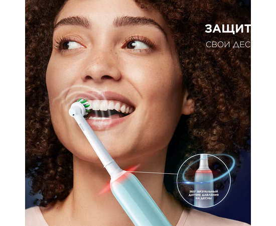  Электрическая зубная щетка Oral-B Vitality Pro 80813238 насадки 2шт, голубой 