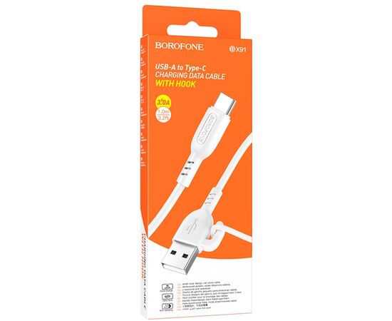  BOROFONE BX91/ USB кабель Type-C/ 1m/ 2.4A/ White 
