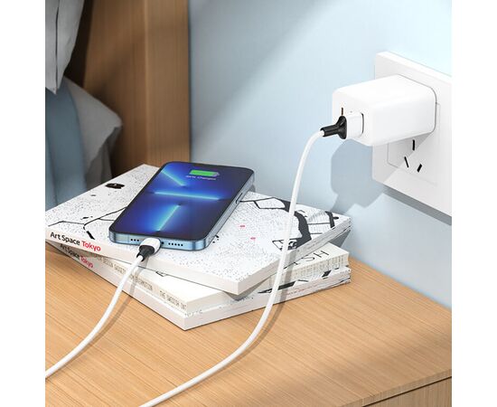  Кабель USB - Apple lightning Borofone BX84 100см 2,4A (white) (217539) 
