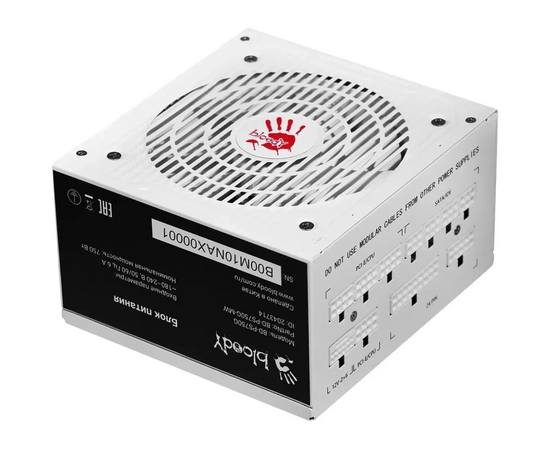  Блок питания BLOODY BD-PS750G (BD-PS750G-MW), 750Вт, 120мм, белый, retail 