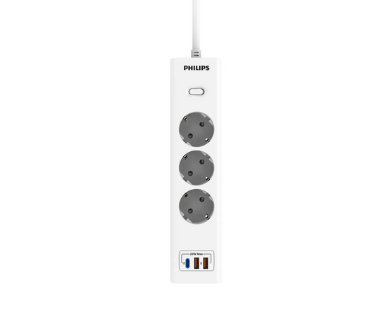  Сетевой фильтр Philips CHP4336WA/51 2м, 3 розетки белый (коробка) 