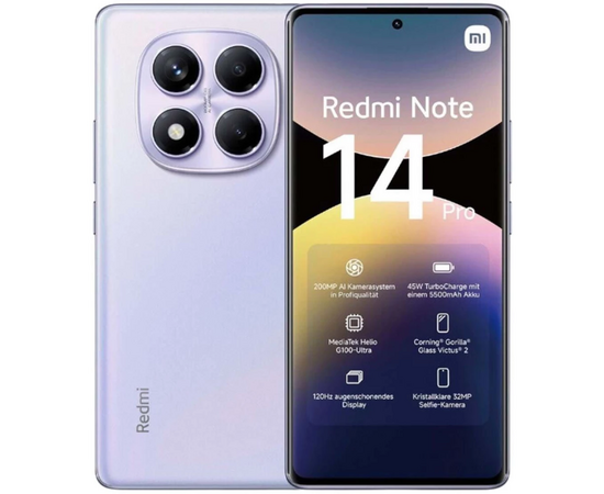  Смартфон Xiaomi Redmi Note 14 Pro 12/256Gb Aurora Purple РСТ 