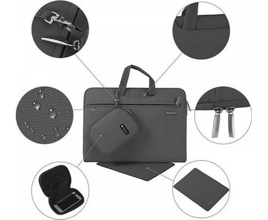 Сумка для ноутбука WiWU Campus Slim Case 15.4" (Gray) 