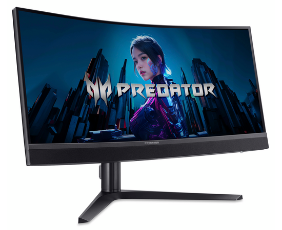  Монитор Acer Predator X34V3bmiiphuzx (UM.CXXEE.301) 34" VA 3440x1440 180 Hz 1000cd/m2 1ms 2xHDMI(2.0) + 1xDP + 1xType-C(90W) + SPK + Audio out 