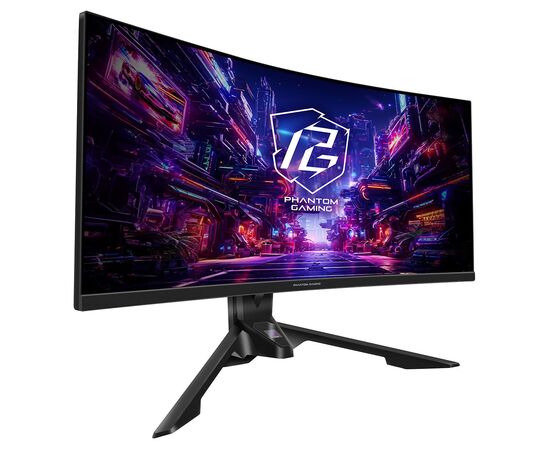 Монитор ASRock Phantom Gaming PG34QRT3A Black (34" VA, 3440x1440, 2xHDMI+2xDP, 1 ms, 178град./178град., 500 cd/m, 3000:1, 180Hz, HDR400, MM, Curved 1500R, Hei 