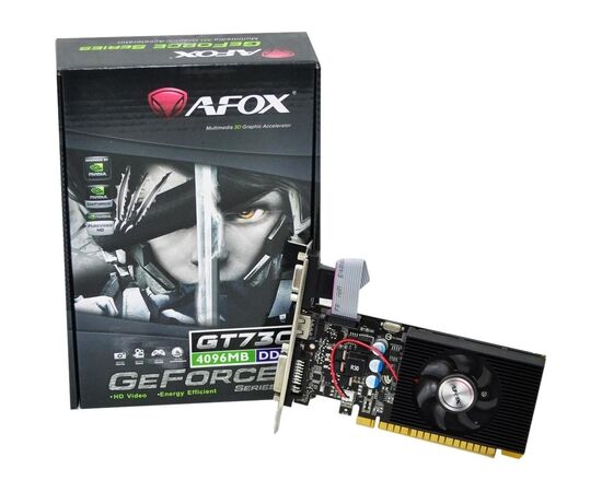  Видеокарта AFOX GT730 DDR3 4G 128Bit, LP Single fan RTL AF730-4096D3L6 