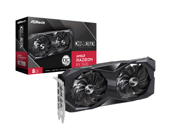 Видеокарта AsRock Radeon RX 7600 Challenger 8G OC (RX7600 CL 8GO) 