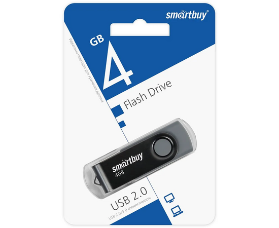  USB-флешка SMARTBUY SB4GB2TWK UFD 2.0 4GB Twist Black 