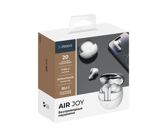  Наушники TWS Deppa Air Joy White 