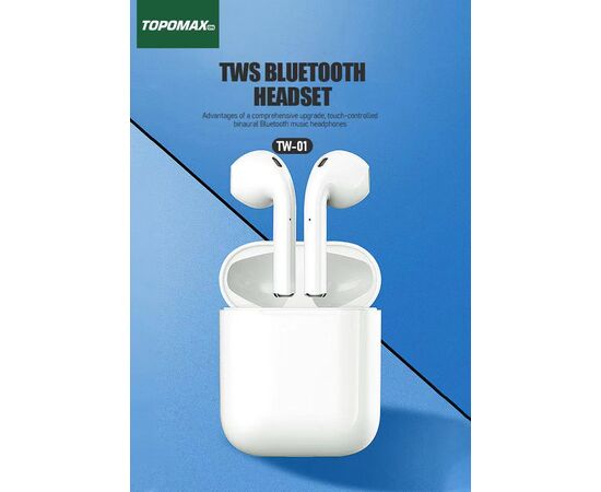  Наушники bluetooth TOPOMAX TW-01 TWS (белый) 
