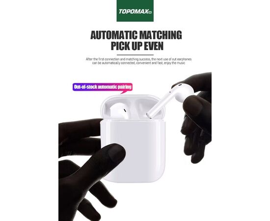  Наушники bluetooth TOPOMAX TW-01 TWS (белый) 
