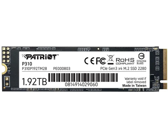  SSD Patriot P310 P310P192TM28 PCIe 3.0 x4 1920GB M.2 2280 