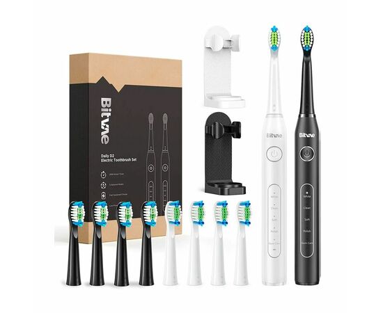  Набор зубных электрощеток Bitvae D2 Daily Toothbrush D2+D2 Bundle (B+W) 