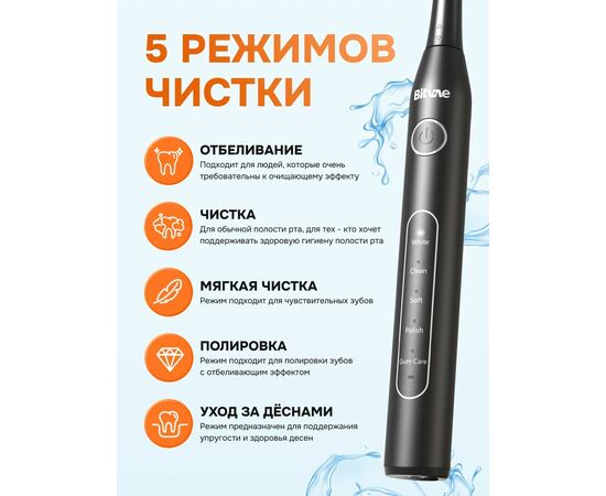  Набор зубных электрощеток Bitvae D2 Daily Toothbrush D2+D2 Bundle (B+W) 