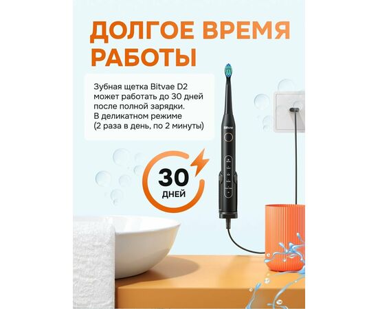  Набор зубных электрощеток Bitvae D2 Daily Toothbrush D2+D2 Bundle (B+W) 
