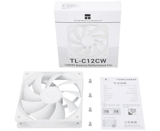  Вентилятор Thermalright TL-C12CW (TRTLC12CW) / 120mm PWM 