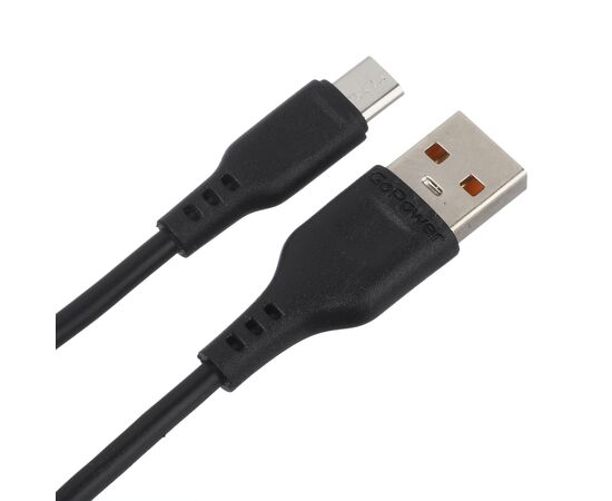  Кабель GoPower GP01M USB (m)-microUSB (m) 1.0м 2.4A ПВХ черный (1/800) 