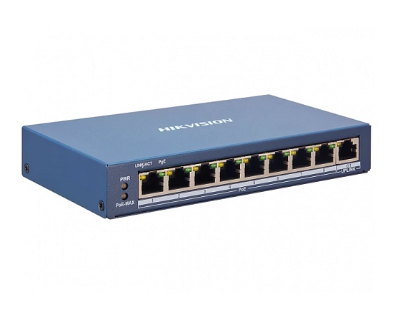  Коммутатор Hikvision DS-3E1309P-EI/M 8x100Мбит/с 1x1Гбит/с 8PoE+ 110W управляемый 