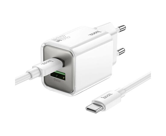  Адаптер Сетевой с кабелем Hoco N46 Glorious USB/Type-C 3A/20W (Type-C/Type-C) (white) (236175) 