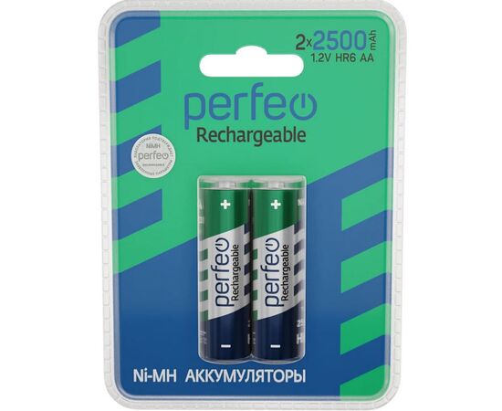  Аккумулятор Perfeo AA2500mAh/2BL  Пластик (НОВЫЙ ДИЗАЙН) 