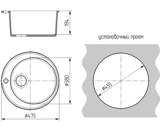  Кухонная мойка Gammastone GS-1 черная матовая 