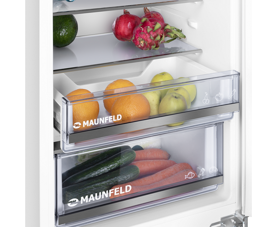 Встраиваемый холодильник-морозильник MAUNFELD MBF193SLFWGR Inverter 