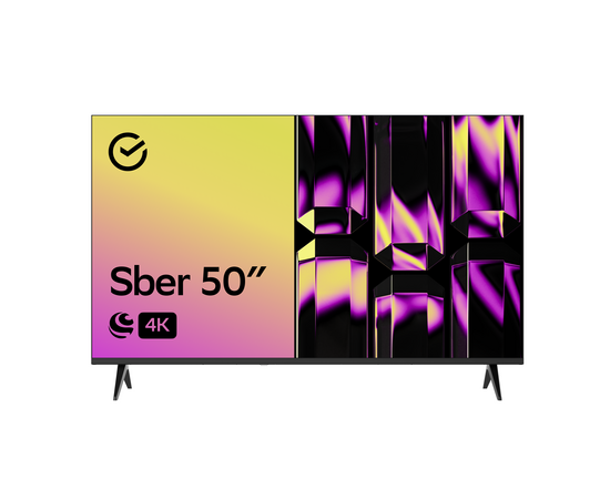  50" Телевизор Sber SDX 50U4126 чёрный 3840х2160, 4K Ultra HD, 60 Гц. Wi-Fi, Smart TV, Салют ТВ 