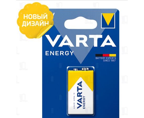  Батарейка Varta ENERGY Крона 6LR61 BL1 Alkaline 9V (4122) (1/10/50) 