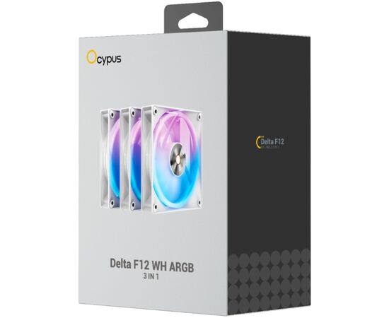  Вентилятор Ocypus Delta F12 WH ARGB 3 IN 1 (Delta-F12-WH3AM00X-GL) 