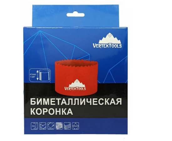  Коронка биметаллическая по металлу Vertex Tools 2525-76 76мм 