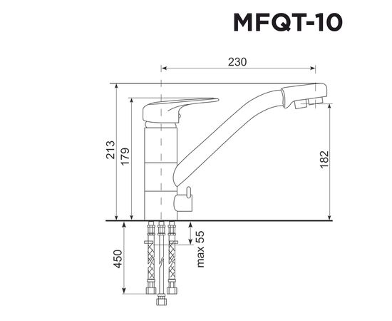  Кухонный смеситель MAUNFELD MFQT-10LGR светло-серый 