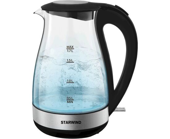  Чайник Starwind SKP3039 1.7л. 2200Вт черный (корпус: стекло) 
