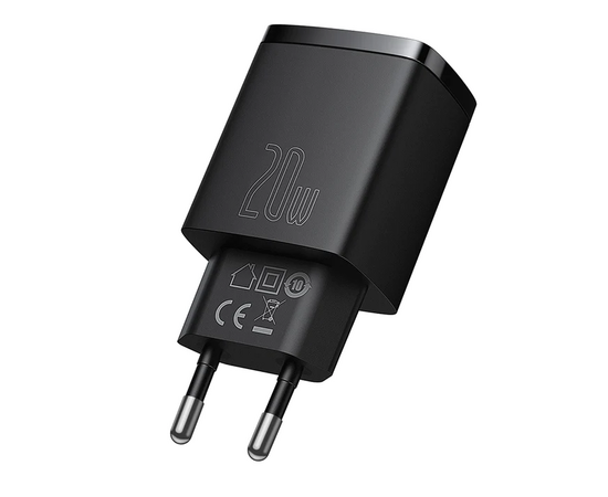  СЗУ Baseus Compact Quick Charger USB-A +Type-C 20W, CCXJ-B01 (Black) 