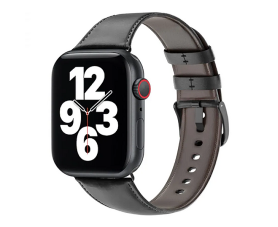  Ремешок для Apple Watch 42/44/45/49 mm  WiWU Wi-WB003 Vintage Grazy Horse Leather (Black) 