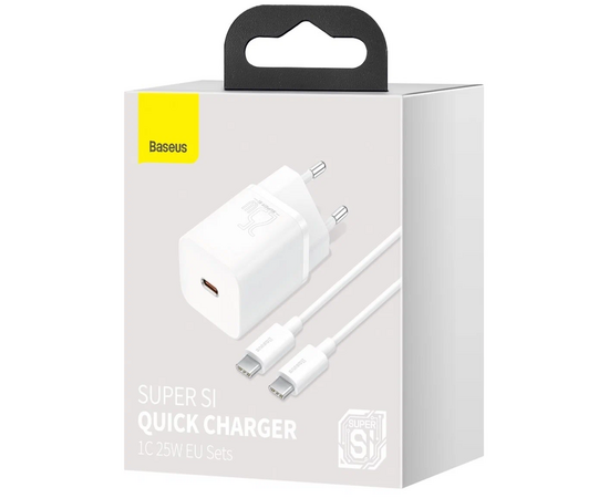  СЗУ Baseus Super Si TZCCSUP-L02 Quick Charger 1C 25W EU Sets White 